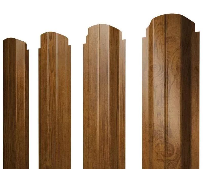 Штакетник Grand Line П-образный А фигурный 0,45 Print Premium РФ Golden Wood Золотой Дуб купить в екатеринбурге