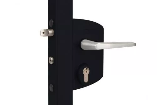 Замок LAKQ 4040 U2L корпус металлический, с ручками из алюминия, черный RAL 9005 GL купить в екатеринбурге