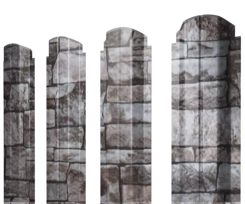 Штакетник Grand Line П-образный А фигурный 0,45 Print Elite Fine Stone Камень купить в екатеринбурге