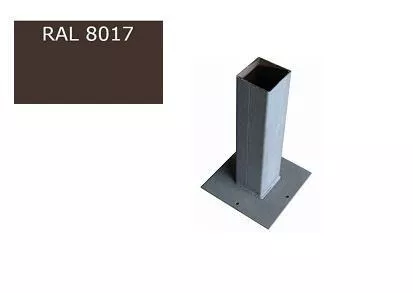 Столб для забора 2000мм, с приваренной пластиной 120Х120. RAL 8017 Коричневый купить в екатеринбурге