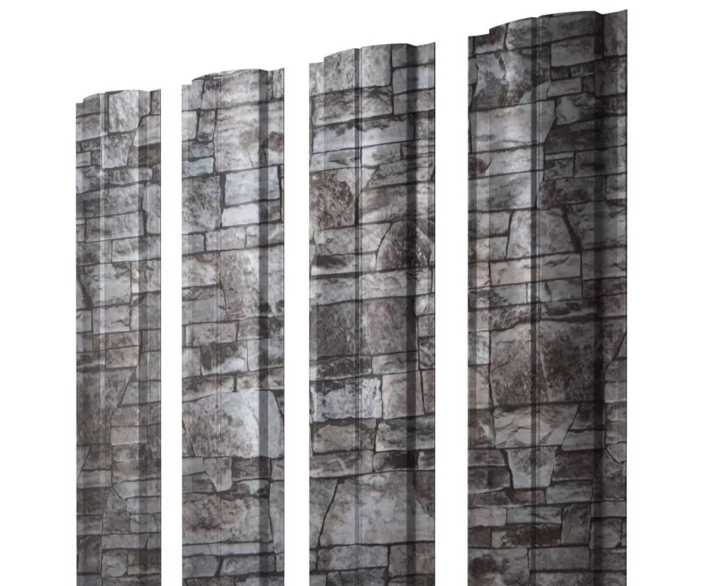 Штакетник Круглый с прямым резом 0,45 Print Elite Fine Stone TwinColor купить в екатеринбурге