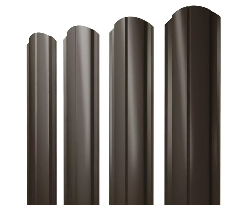 Штакетник Полукруглый Slim фигурный 0,5 PurPro RR 32 темно-коричневый купить в екатеринбурге