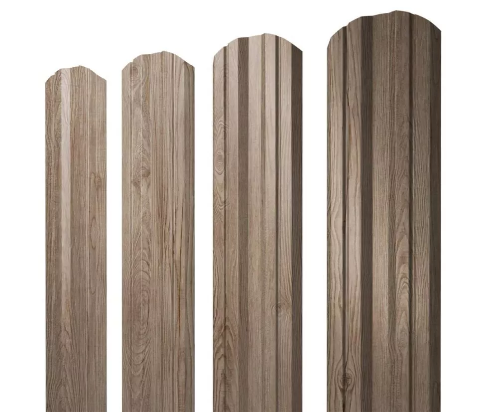 Штакетник Круглый с прямым резом 0,45 Print Elite White Wood TwinColor купить в екатеринбурге