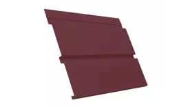 Софит металл с перфорацией Grand Line Квадро брус Satin 0,5 мм RAL 3005 красное вино. Артикул: GrLn01_56