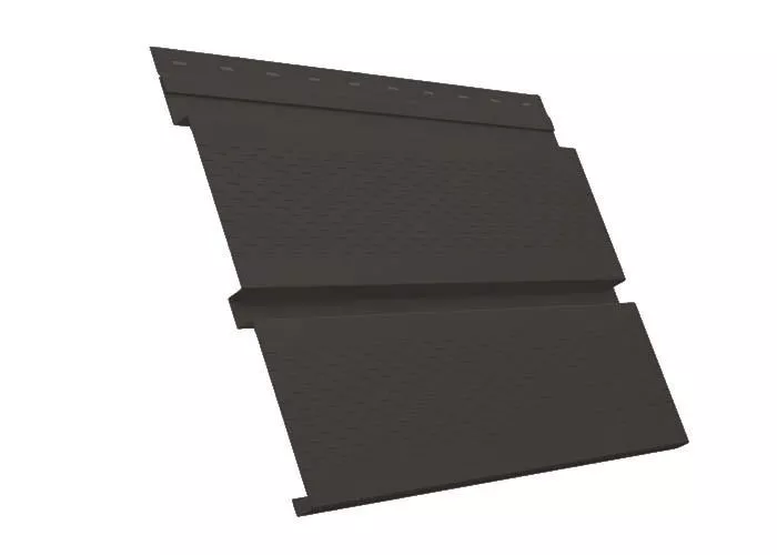 Софит металл с перфорацией Grand Line Квадро брус Satin Мatt 0,5 мм RR 32 темно-коричневый купить в екатеринбурге