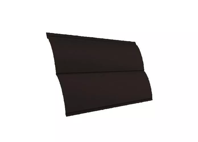 Металлический сайдинг Grand Line Блок-хаус New Satin 0,5 мм RAL 8019 Темно-коричневый купить в екатеринбурге