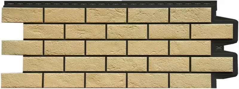 Фасадные панели GRAND LINE Коллекция Состаренный Кирпич Design Plus Ваниль с черным швом купить в екатеринбурге