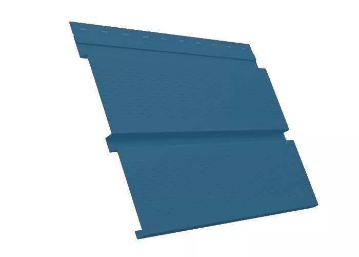 Софит металл с перфорацией Grand Line Квадро брус Satin 0,5 мм RAL 5005 сигнальный синий купить в екатеринбурге