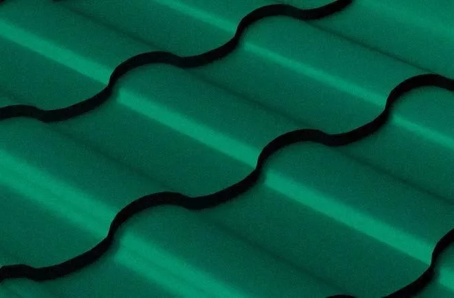Металлочерепица GL Kredo 0.5 Quarzit Lite RAL 6005 зеленый мох купить в екатеринбурге