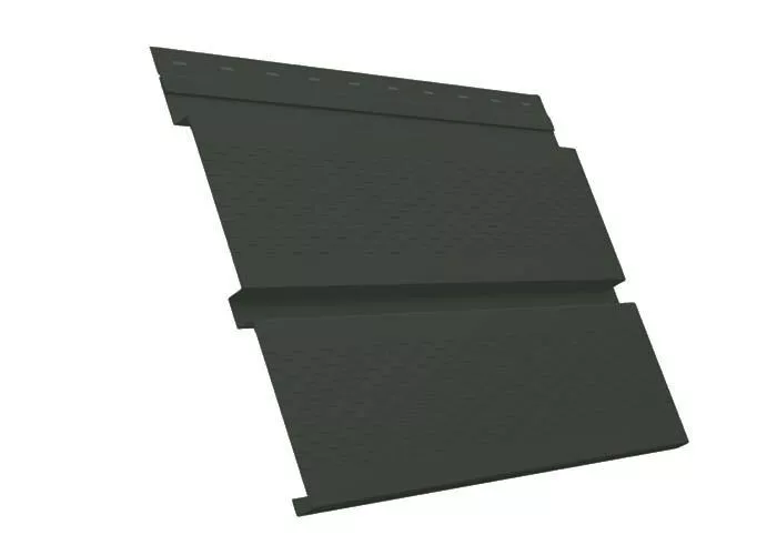 Софит металл с перфорацией Grand Line Квадро брус GreenCoat Pural Matt BT 0,5 мм RR11 темно-оливковый купить в екатеринбурге