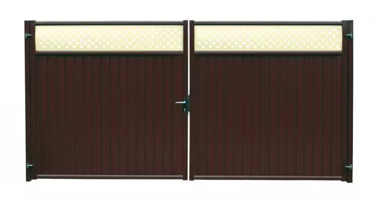 Ворота Estet Plus 2,4х3,6 RAL 8017/1014 Шоколад GL купить в екатеринбурге