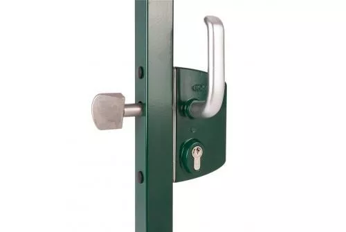 Замок LSKZ 6060 U2L для откатных ворот корпус металл, с ручками из алюминия черный RAL 9005 GL купить в екатеринбурге