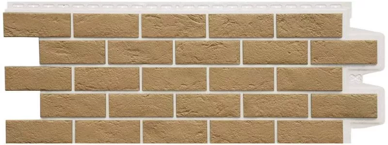 Фасадные панели GRAND LINE Коллекция Состаренный Кирпич Design Plus Солома с белым швом купить в екатеринбурге