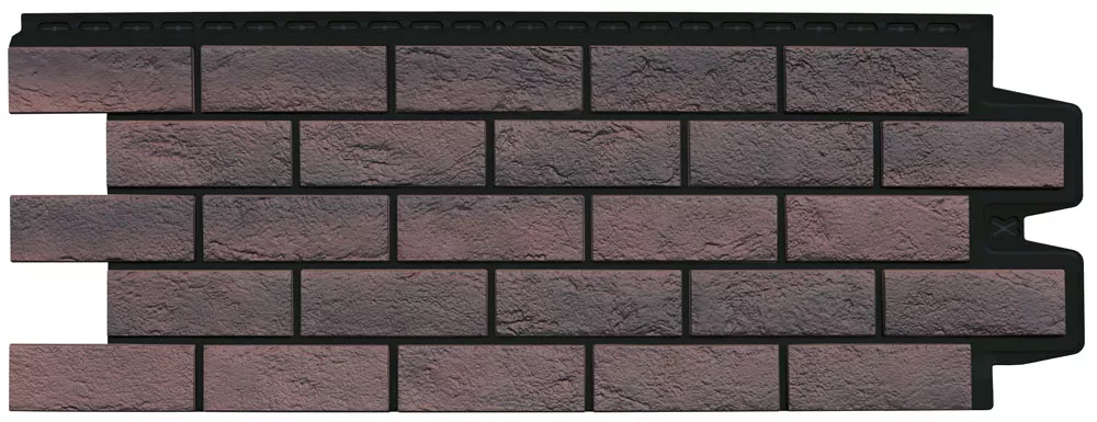 Фасадные панели GRAND LINE Коллекция Состаренный Кирпич Design Plus Кофе с черным швом купить в екатеринбурге