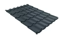Металлочерепица GL Классик (Classic) 0.5 Rooftop Matte (Стальной Бархат) RAL 7016 антрацитово-серый. Цена: 1044 руб. Артикул: GrandLineM15_01