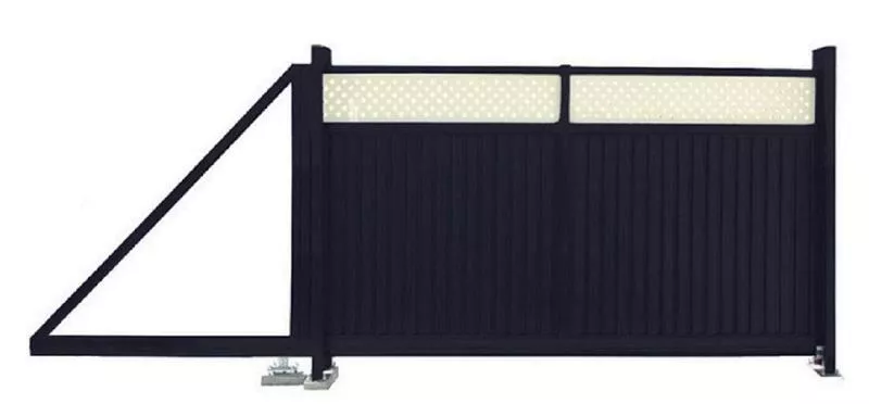 Ворота откатные Estet Plus 2,4х4,5 RAL 7024/1013 GL купить в екатеринбурге