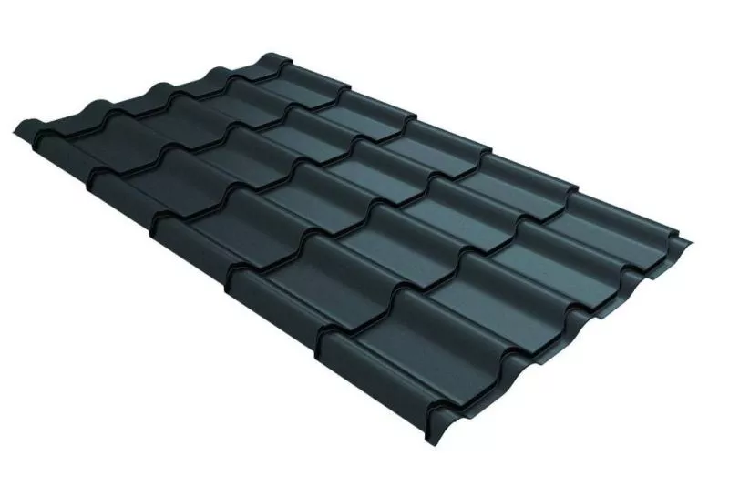 Металлочерепица GL Kamea 0,5 GreenCoat Pural Matt RAL 7024 мокрый асфальт купить в екатеринбурге