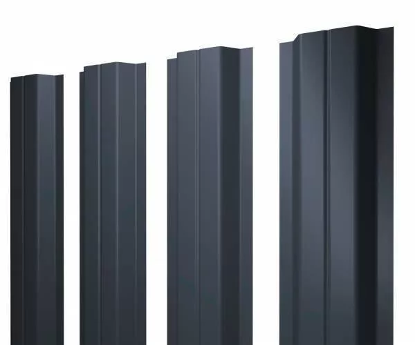 Штакетник Grand Line П -образный А 0,5 Quarzit Pro Matt с пленкой RAL 7024 Мокрый асфальт купить в екатеринбурге