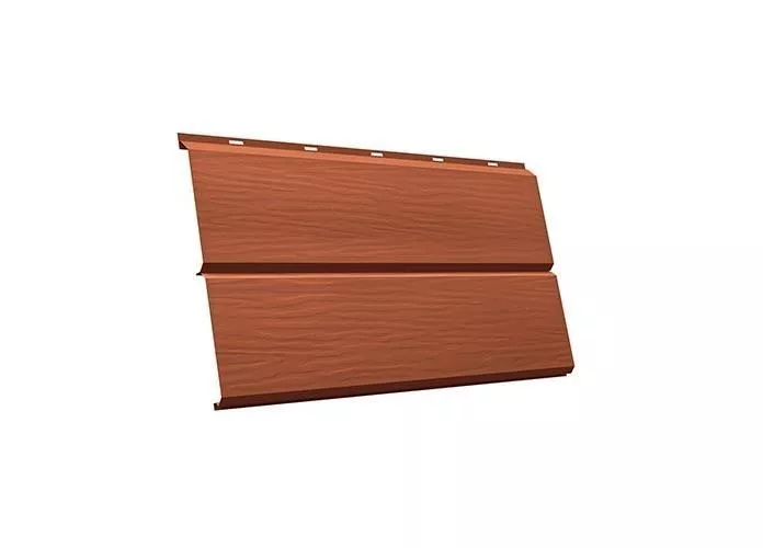 Металлический сайдинг Grand Line ЭкоБрус 3D PurLite Matt 0,5 мм RAL 8004 Терракота купить в екатеринбурге