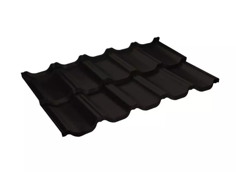 Металлочерепица GL Kvinta Uno 0,5 GreenCoat Pural RAL 8019 Темно-коричневый купить в екатеринбурге