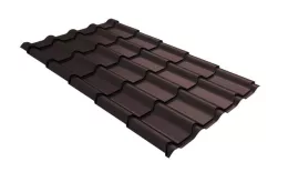 Металлочерепица GL Камея (Kamea) 0,5 Rooftop Matte (Стальной Бархат) RR 32 темно-коричневый. Цена: 1106 руб. Артикул: GrandLineM43_01-8019