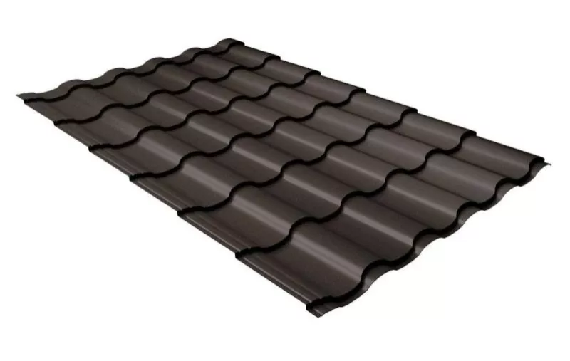 Металлочерепица Grand Line Kredo 0.5 Satin RR 32 темно-коричневый купить в екатеринбурге
