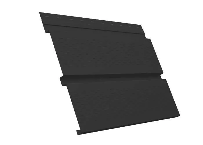 Софит металл с перфорацией Grand Line Квадро брус Satin 0,5 мм RAL 9005 черный купить в екатеринбурге