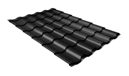 Металлочерепица GL Кредо (Kredo) 0.5 Velur RAL 9005 черный. Цена: 1105 руб. Артикул: GrandLineM24-9005