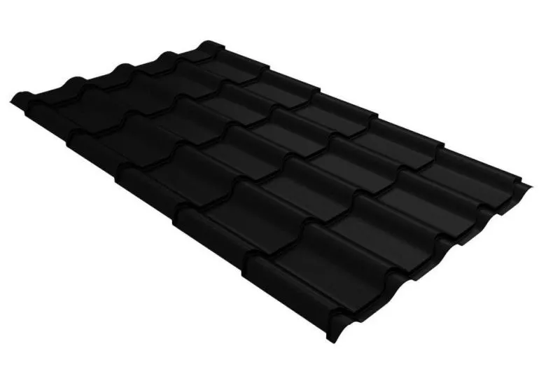 Металлочерепица GL Kamea 0,5 Rooftop Matte (Стальной Бархат) RAL 9005 черный купить в екатеринбурге