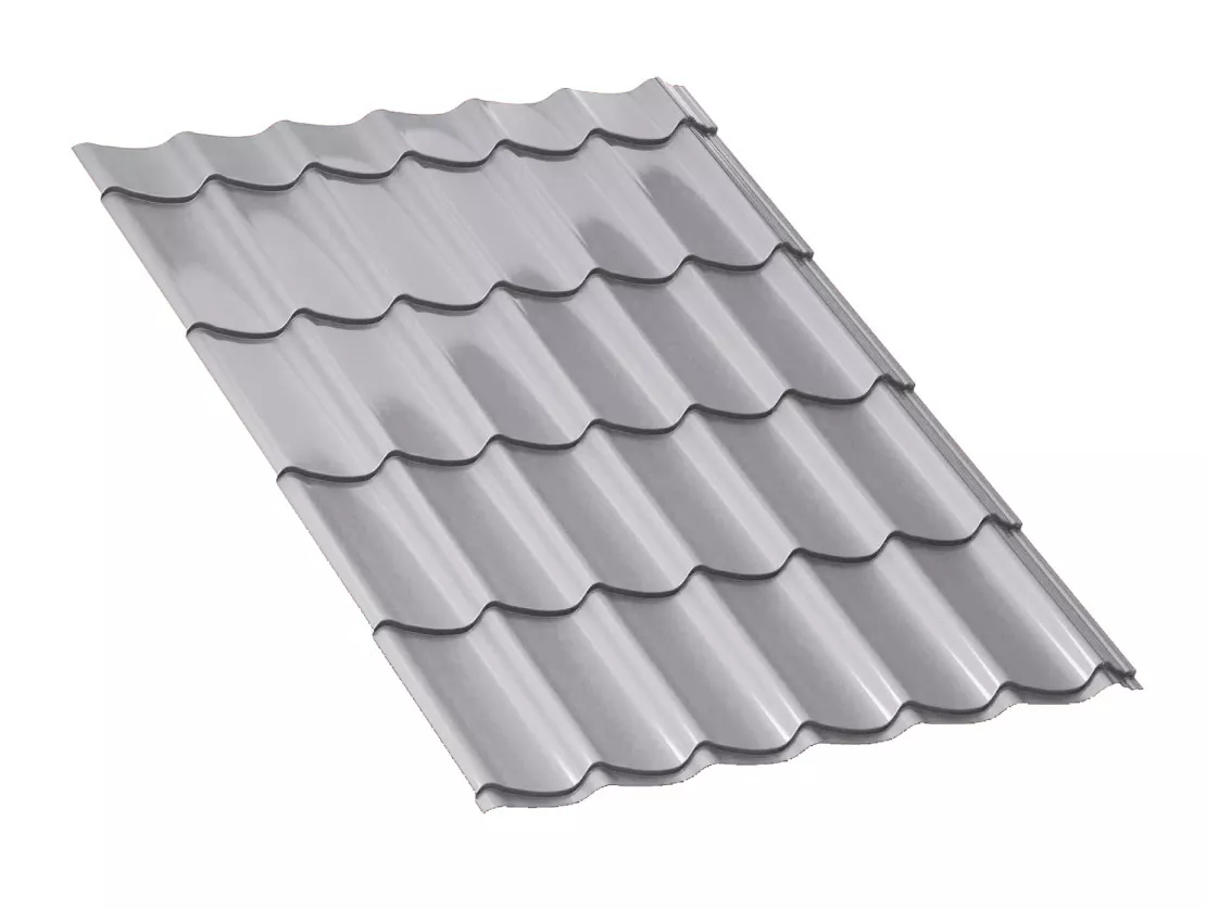 Металлочерепица Ламонтерра-Х Полиэстер 0.45 мм RAL 9006 Бело-алюминиевый купить в екатеринбурге