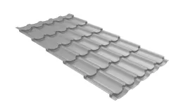 Металлочерепица Grand Line Квинта плюс (Kvinta Plus) 0,5 Satin RAL 9006 бело-алюминиевый. Цена: 729 руб. Артикул: GrandLineM01-9006