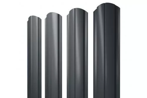 Штакетник Grand Line Slim Полукруглый фигурный 0,5 Satin RAL 7016 Антрацитово-серый купить в екатеринбурге