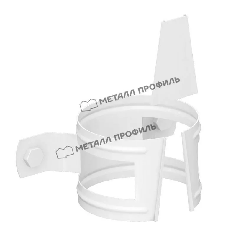Хомут трубы на дерево Металл Профиль Престиж D100 RAL 9010 Белый купить в екатеринбурге