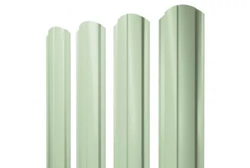 Штакетник Grand Line Slim Полукруглый фигурный 0,45 PE RAL 6019 Бело-зеленый купить в екатеринбурге