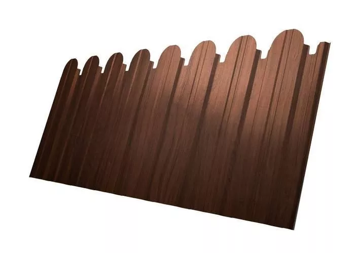 Профнастил C10 B для забора фигурный Grand Line Print Elite 0,45 мм Choco Wood Шоколадное дерево купить в екатеринбурге
