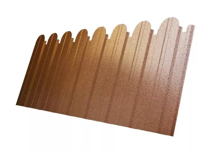 Профнастил C10 B для забора фигурный Grand Line Quarzit 0,5 мм с пленкой Cuprum Steel купить в екатеринбурге