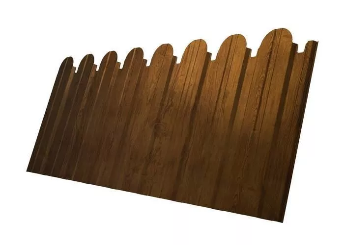Профнастил C10 A для забора фигурный Grand Line Print-double Elite 0,45 мм Golden Wood Золотой Дуб купить в екатеринбурге