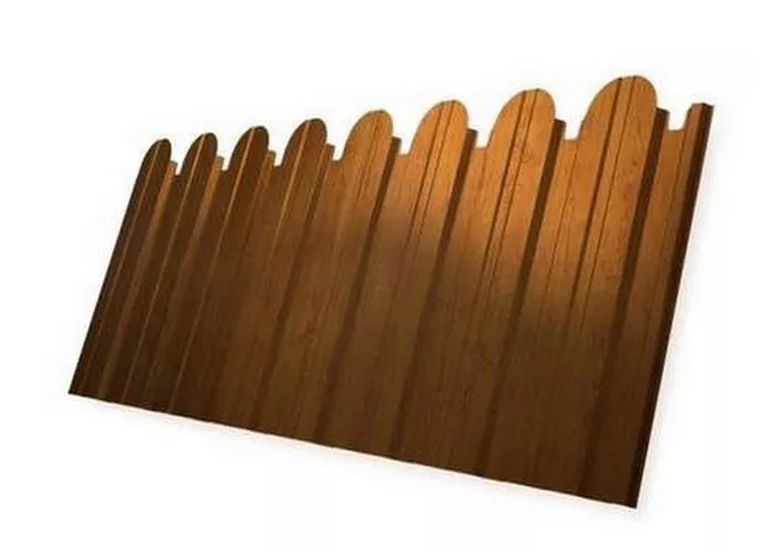 Профнастил C10 A для забора фигурный Grand Line Print Elite 0,45 мм с пленкой Golden Wood Золотой Дуб купить в екатеринбурге