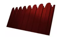 Профнастил C10 B для забора фигурный Grand Line РЕ 0,45 мм с пленкой RAL 3011 коричнево-красный. Артикул: GL_fence_304