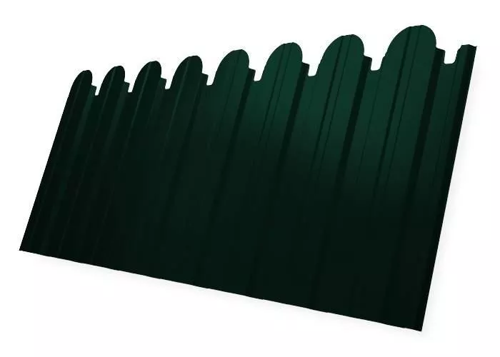 Профнастил C10 A для забора фигурный Grand Line Satin 0,5 мм с пленкой RAL 6005 Зеленый мох купить в екатеринбурге