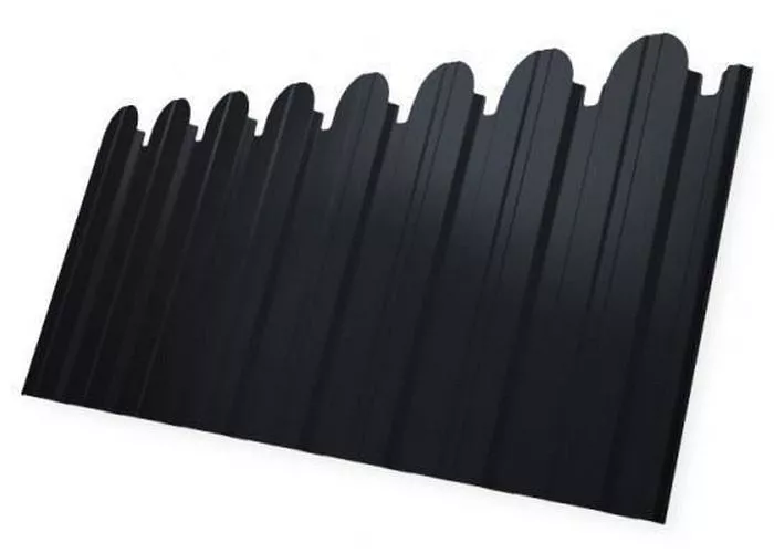 Профнастил C10 A для забора фигурный Grand Line Satin 0,5 мм с пленкой RAL 7024 Мокрый асфальт купить в екатеринбурге