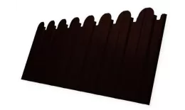 Профнастил C10 A для забора фигурный Grand Line Rooftop Matte Стальной бархат 0,5 мм с пленкой RR 32 темно-коричневый. Артикул: GL_fence_250