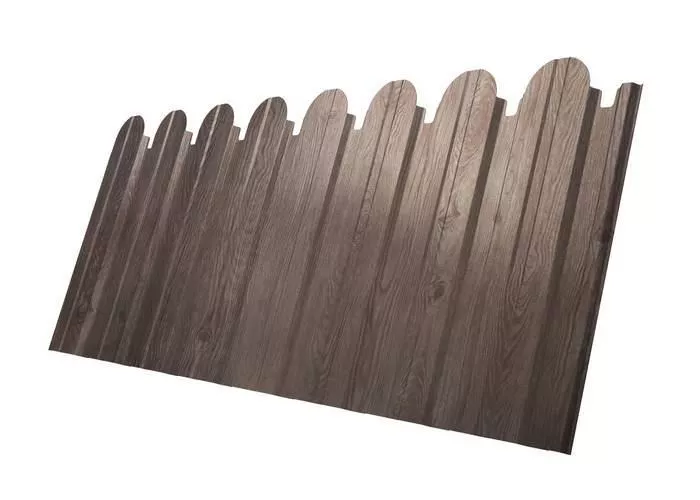 Профнастил C10 A для забора фигурный Grand Line Print Elite 0,45 мм с пленкой White Wood Беленый Дуб купить в екатеринбурге