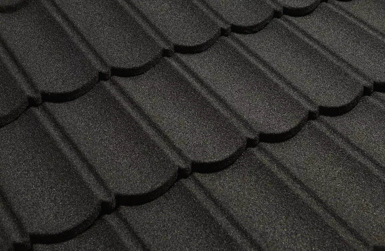 Черепица композитная 0.40мм 1340х420мм CM ROOF BOND BLACK (черный) купить в екатеринбурге