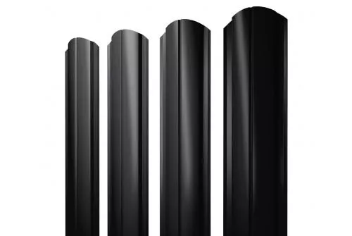 Штакетник Полукруглый Slim фигурный 0,45 PE RAL 9005 черный купить в екатеринбурге