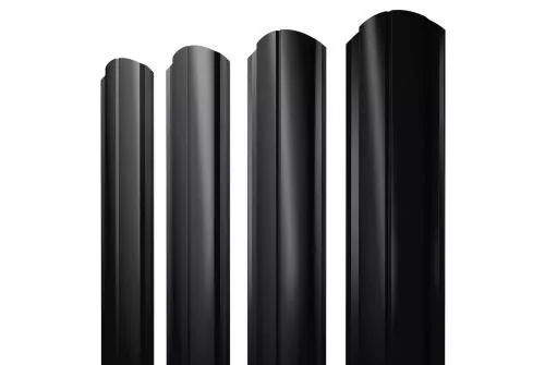 Штакетник Grand Line Slim Полукруглый фигурный 0,5 PurPro Мatt 275 RAL 9005 Черный купить в екатеринбурге