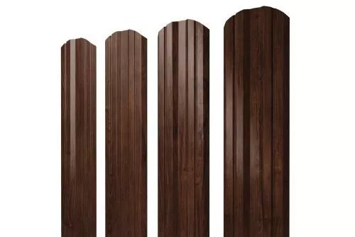 Штакетник Grand Line Twin фигурный 0,45 Print Elite Cherry Wood Бразильская вишня купить в екатеринбурге