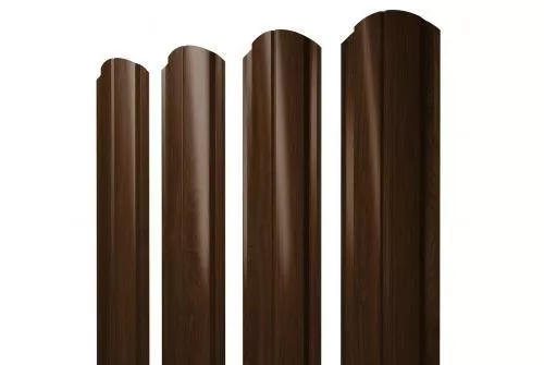 Штакетник Grand Line Slim Полукруглый фигурный 0,45 Print Elite Choco Wood Шоколадное дерево купить в екатеринбурге