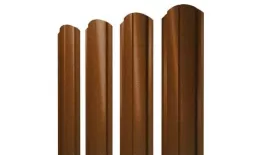 Штакетник Grand Line Slim Полукруглый фигурный 0,5 Quarzit Cuprum Steel Медь. Артикул: Slim_Fig_060