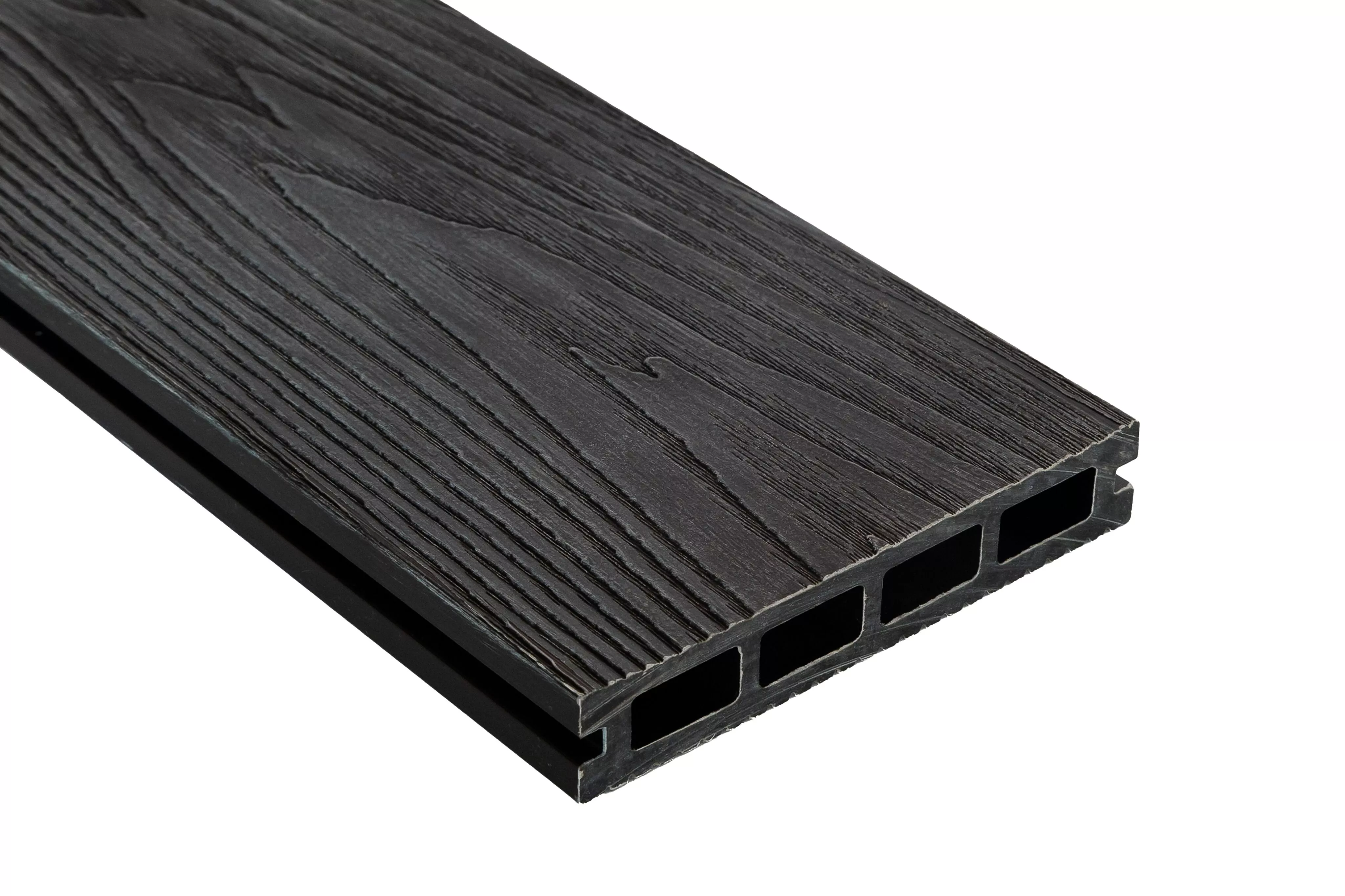 Доска террасная МПК пустотелая с пазом брашир с тиснением графит 150х18х3000мм Мастодек купить в екатеринбурге